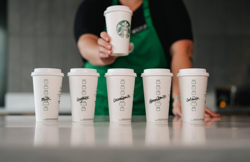 Starbucks alternative milks photographed on 10/25/24. (Joshua Trujillo, Starbucks)